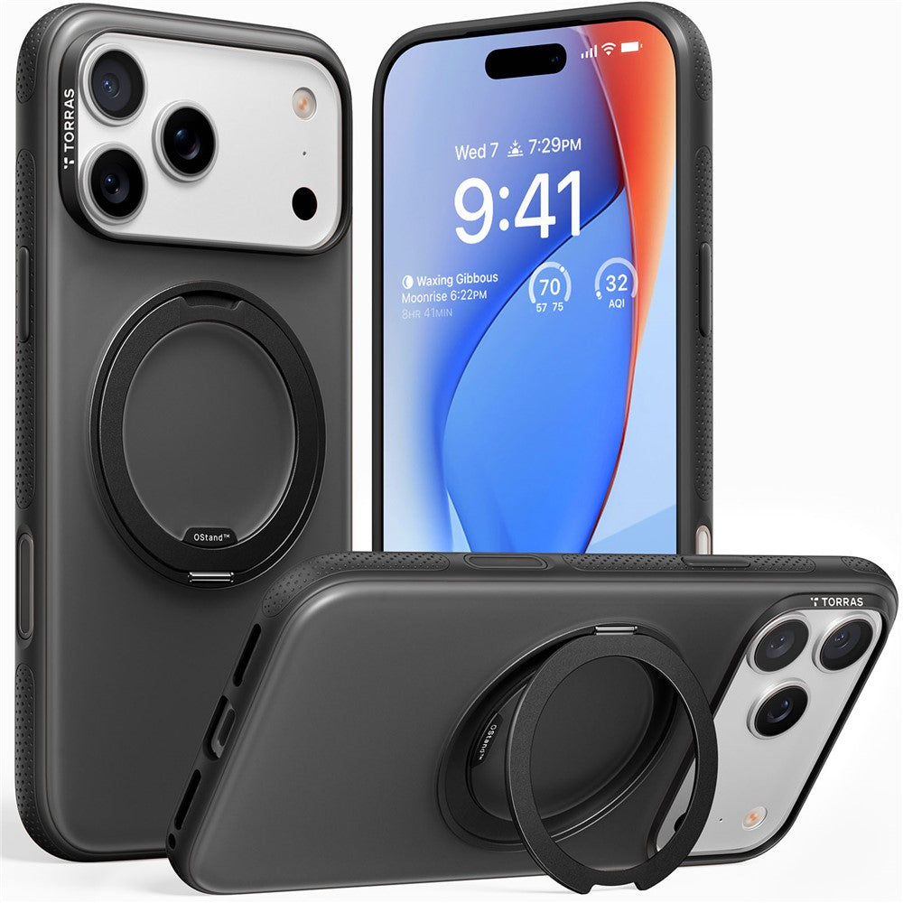 TORRAS Ostand O3 Fitness Series For iPhone 17 Pro Max Case Compatible with MagSafe TPU PC Kickstand Phone Cover