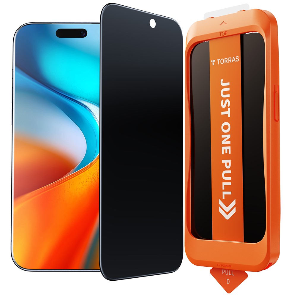 TORRAS Glassgo For iPhone 17 Pro Anti Spy Screen Protector Tempered Glass Private Film with Auto-Align Frame
