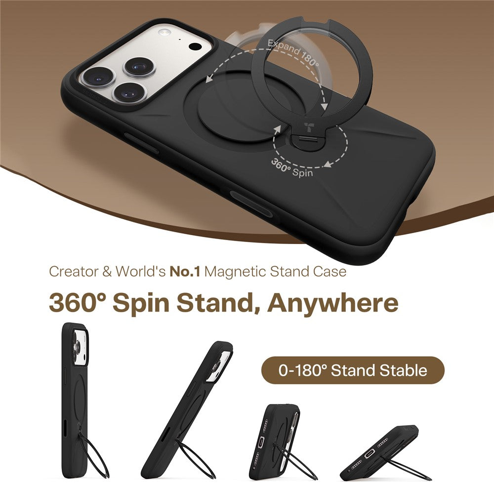TORRAS Ostand Q3 Silicone Series For iPhone 17 Pro Case Kickstand Liquid Silicone + PC Phone Cover Compatible with MagSafe