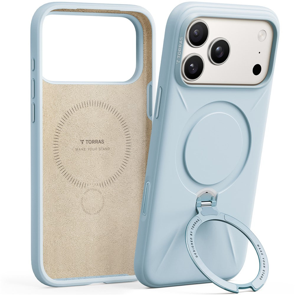 TORRAS Ostand Q3 Silicone Series For iPhone 17 Pro Case Kickstand Liquid Silicone + PC Phone Cover Compatible with MagSafe