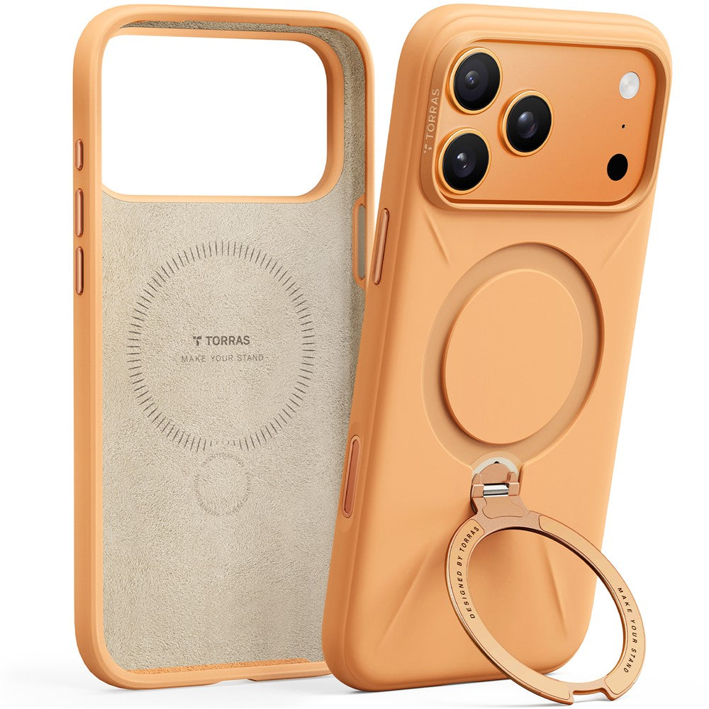 TORRAS Ostand Q3 Silicone Series For iPhone 17 Pro Case Kickstand Liquid Silicone + PC Phone Cover Compatible with MagSafe