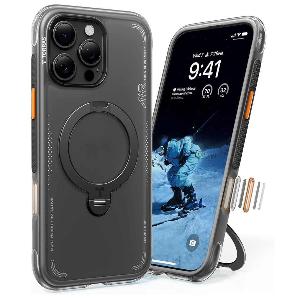 TORRAS Ostand Q3 Air Series For iPhone 16 Pro Case with Kickstand Compatible with MagSafe Shockproof PC + TPU Phone Cover (Amazon Packaging, No EAN Code)