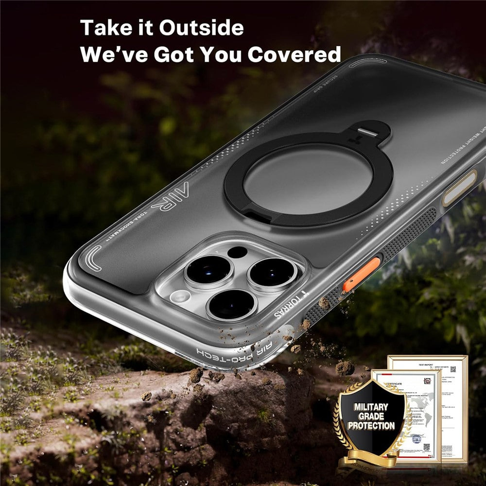 TORRAS Ostand Q3 Air Series For iPhone 16 Pro Case with Kickstand Compatible with MagSafe Shockproof PC + TPU Phone Cover (Amazon Packaging, No EAN Code)