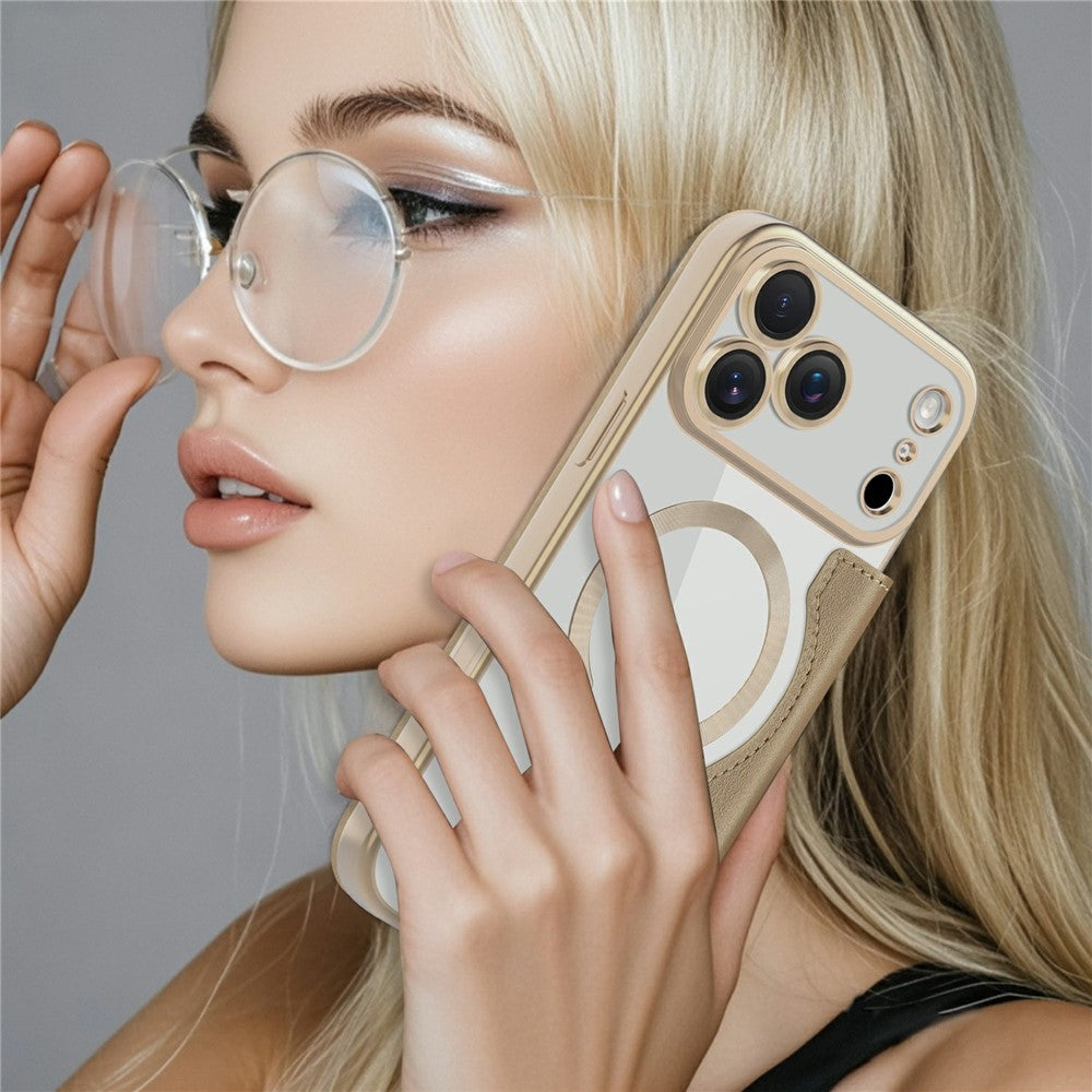 For iPhone 17 Pro Max Case Compatible with MagSafe RFID Blocking Card Holder Leather Phone Cover