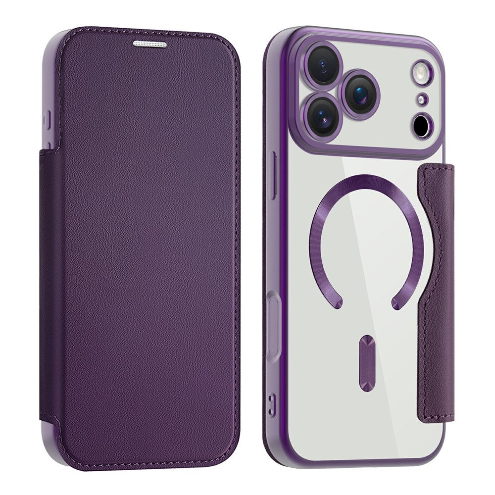 iPhone 17 Pro Max RFID-Blocking Leather Card Holder Case