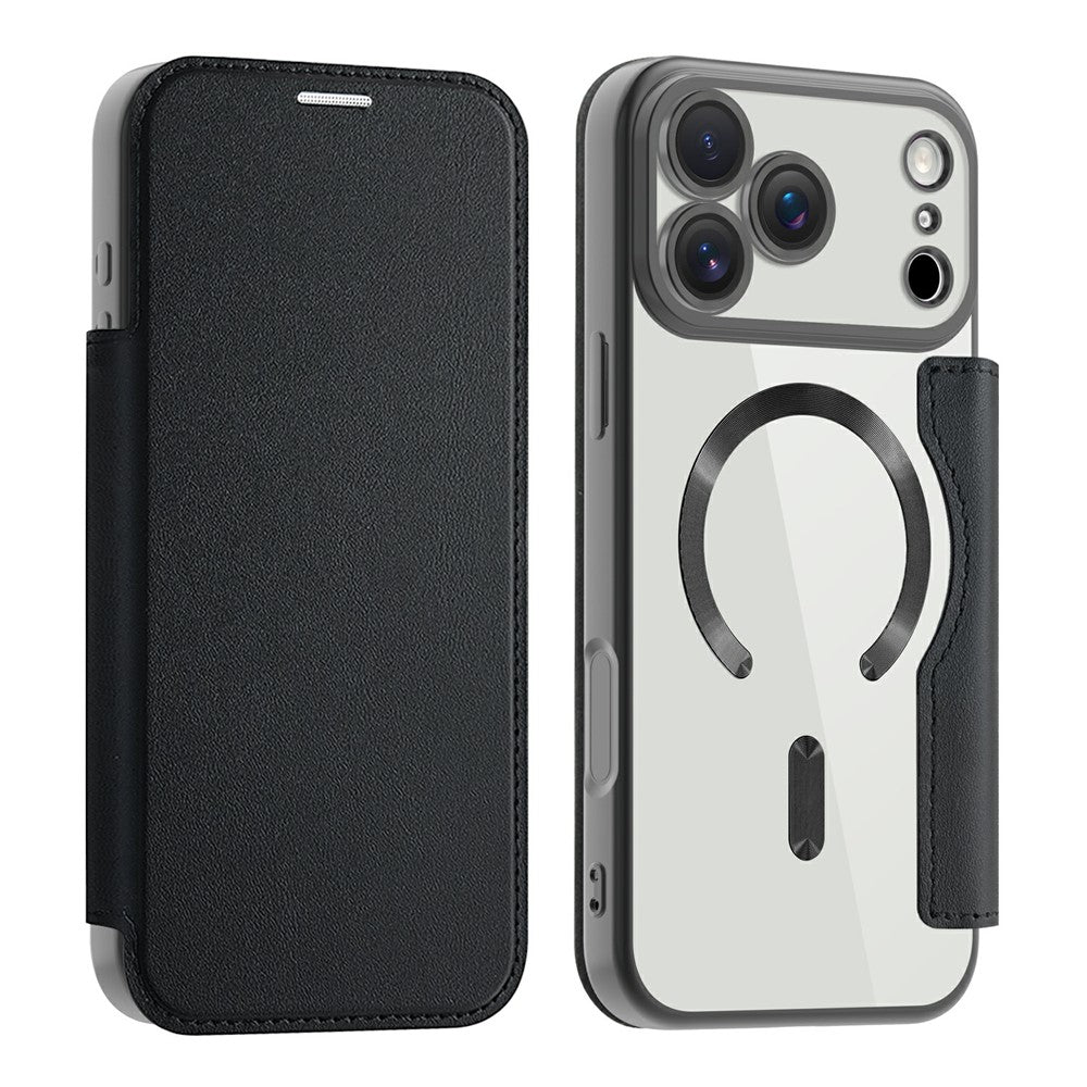 iPhone 17 Pro Max RFID-Blocking Leather Card Holder Case