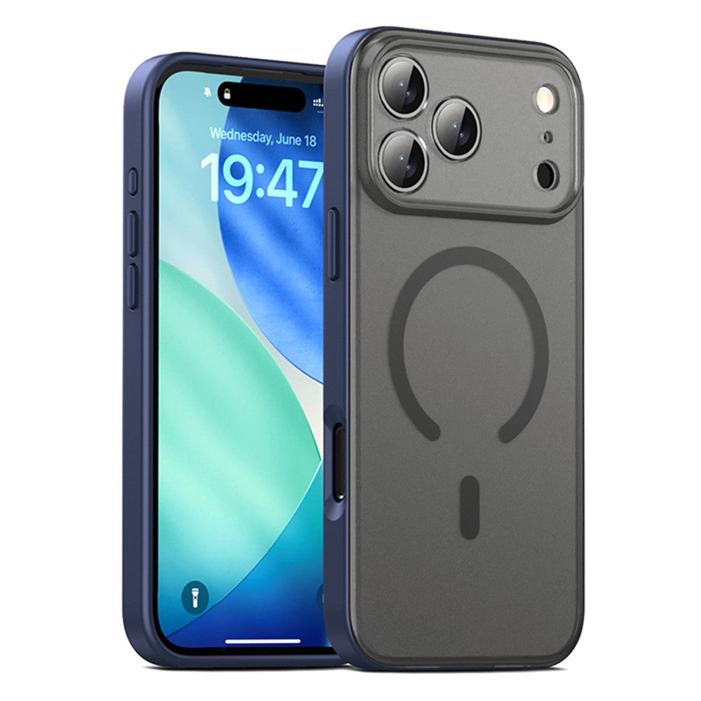 IPAKY For iPhone 17 Pro Magnetic Case Shockproof PC + TPU Matte Phone Cover