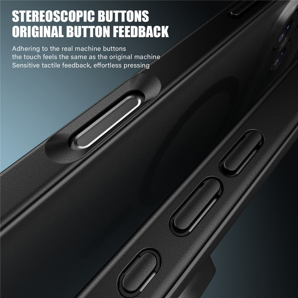 IPAKY For iPhone 17 Pro Magnetic Case Shockproof PC + TPU Matte Phone Cover