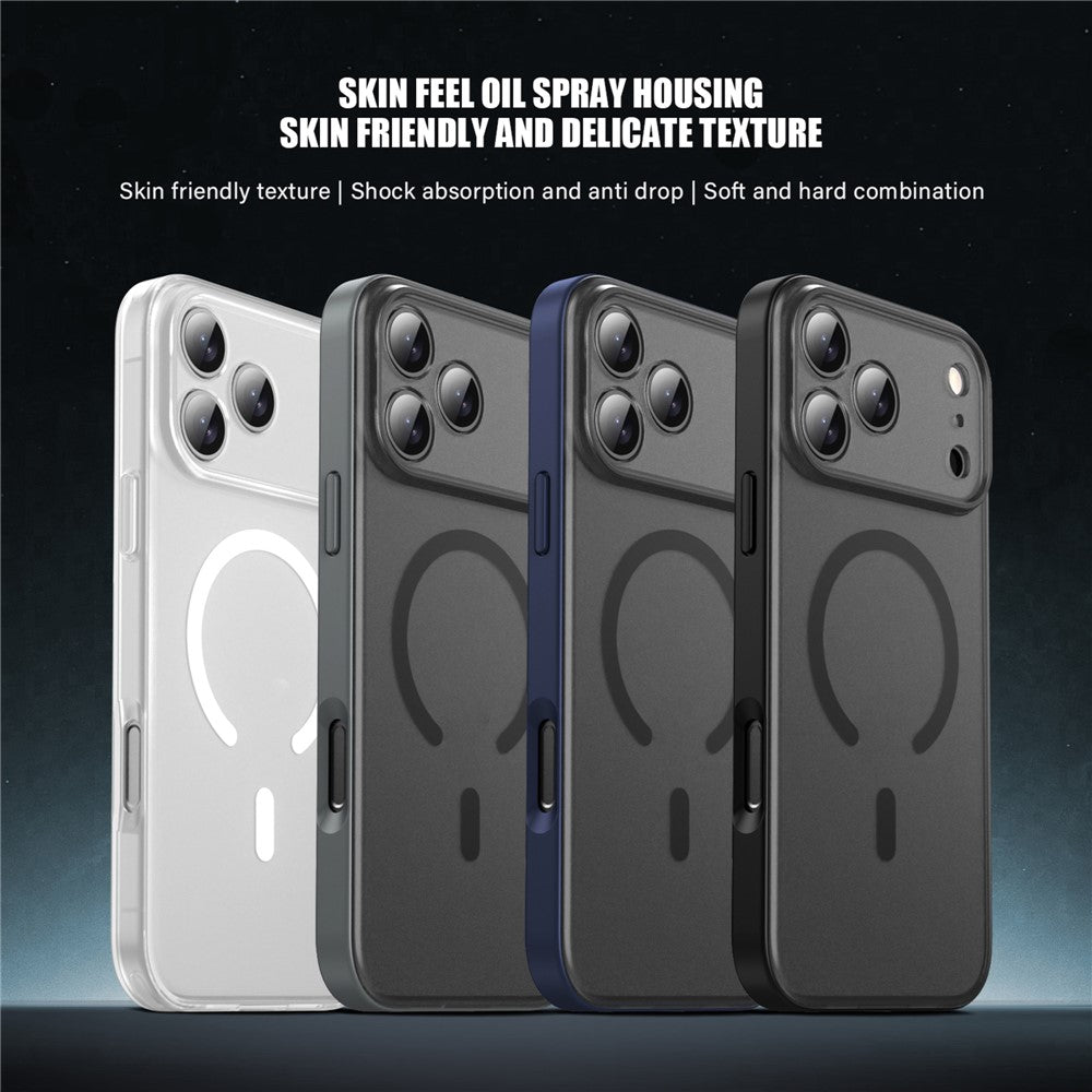 IPAKY For iPhone 17 Pro Magnetic Case Shockproof PC + TPU Matte Phone Cover