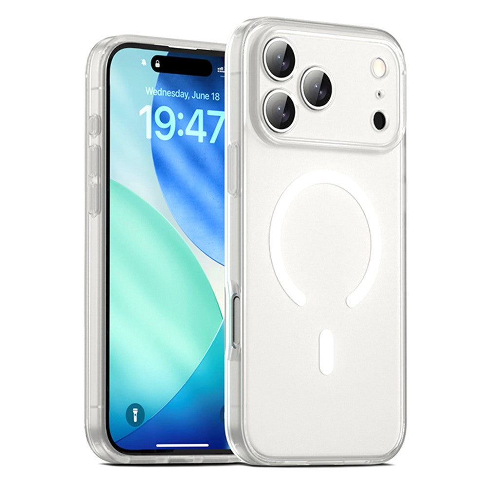 IPAKY For iPhone 17 Pro Magnetic Case Shockproof PC + TPU Matte Phone Cover