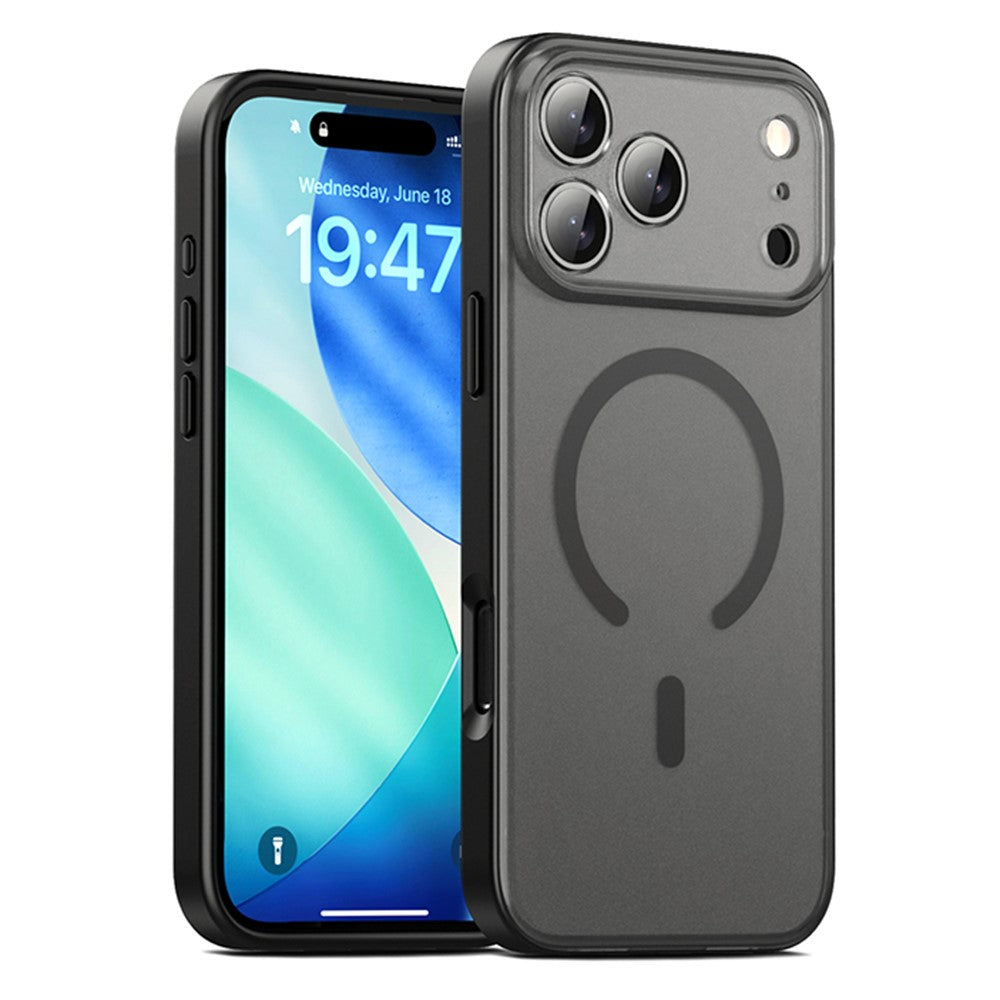 IPAKY For iPhone 17 Pro Magnetic Case Shockproof PC + TPU Matte Phone Cover
