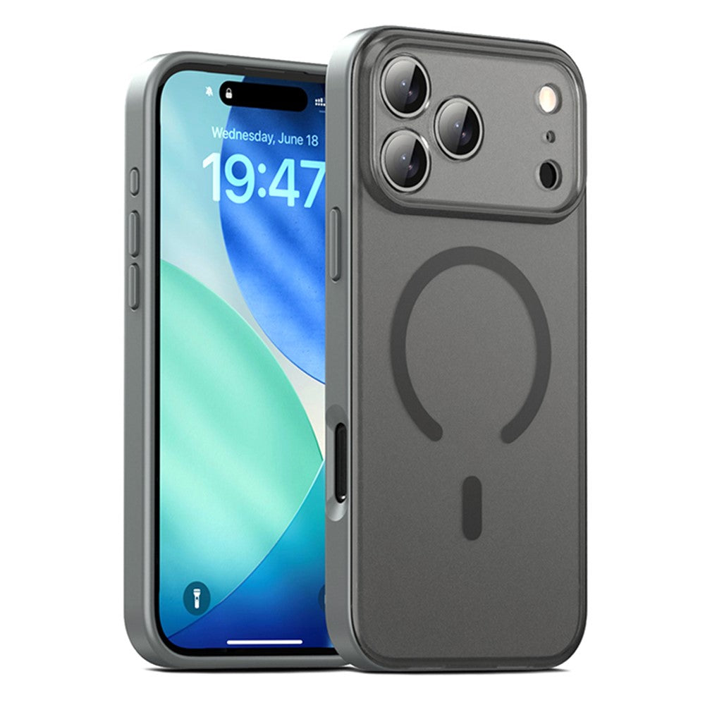 IPAKY For iPhone 17 Pro Magnetic Case Shockproof PC + TPU Matte Phone Cover
