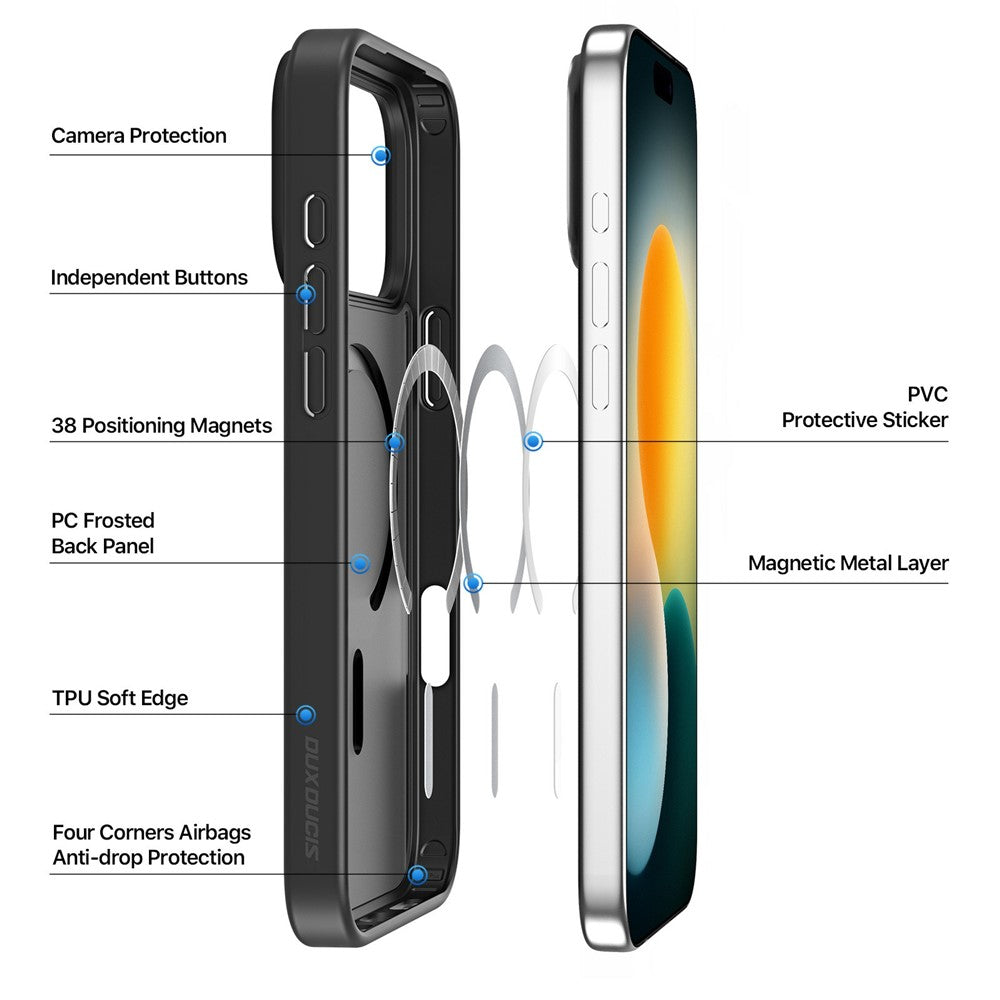 DUX DUCIS Yind Series For iPhone 17 Pro Case TPU + PC Matte Phone Cover Compatible with MagSafe