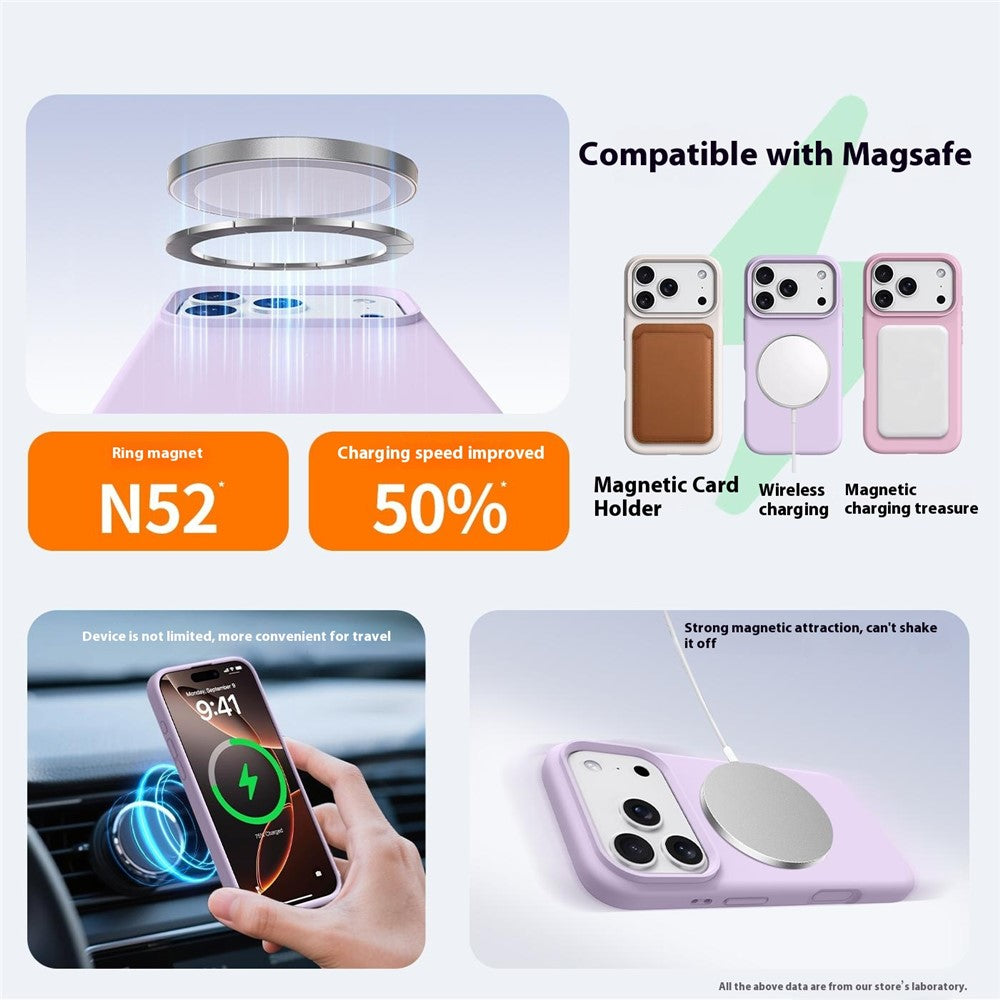 For iPhone 18 Pro Max / 17 Pro Max Case Compatible with MagSafe Liquid Silicone + PC Phone Cover