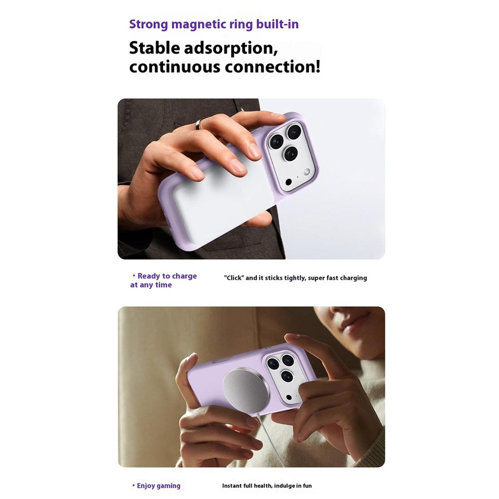 For iPhone 18 Pro Max / 17 Pro Max Case Compatible with MagSafe Liquid Silicone + PC Phone Cover