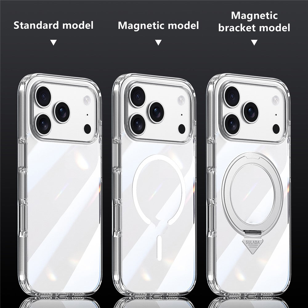 SULADA For iPhone 17 Pro Max Case Compatible with MagSafe TPU + PC Crystal Clear Phone Cover
