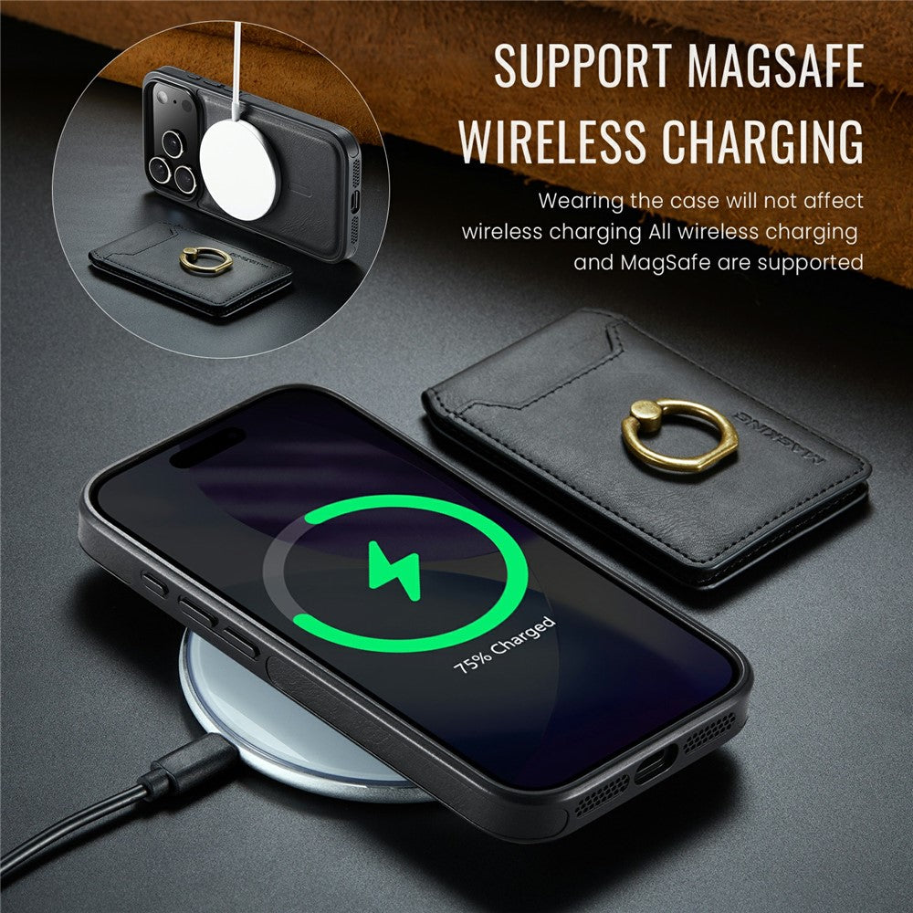 MAGKING K1 Series For iPhone 18 Pro Max / 17 Pro Max Magnetic Case PC + TPU + PU Phone Cover with Card Holder