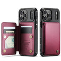 CASEME For iPhone 18 Pro / 17 Pro Case with RFID Blocking 5 Card Slots  C22 Leather Back Cover