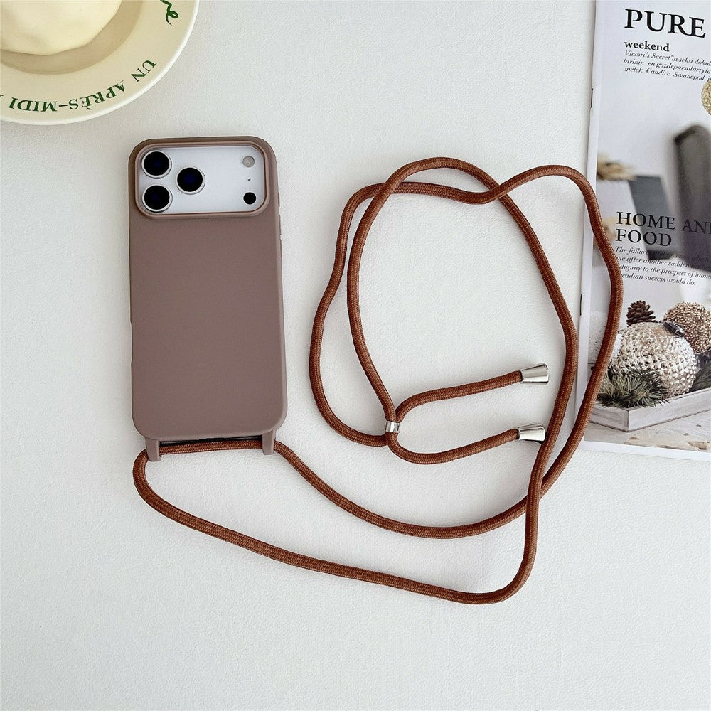 iPhone 18/17 Pro Liquid Silicone Case with Crossbody Lanyard