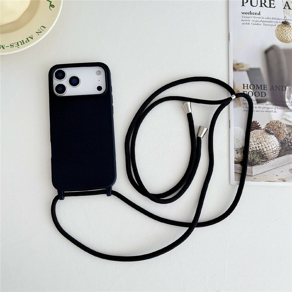 iPhone 18/17 Pro Liquid Silicone Case with Crossbody Lanyard