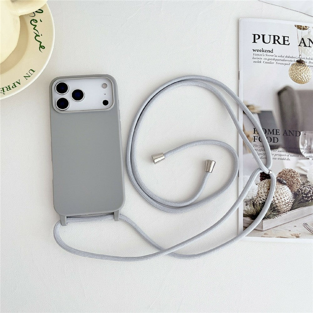 iPhone 18/17 Pro Liquid Silicone Case with Crossbody Lanyard
