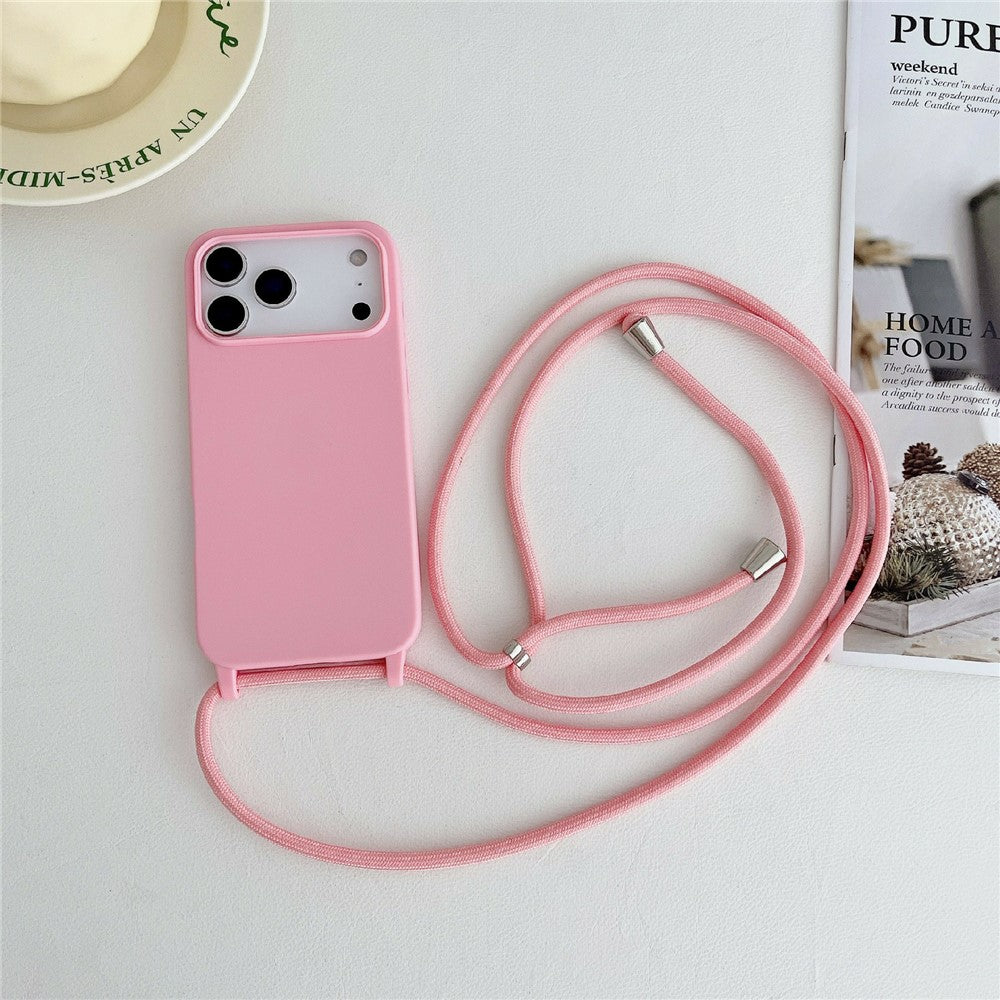 iPhone 18/17 Pro Liquid Silicone Case with Crossbody Lanyard