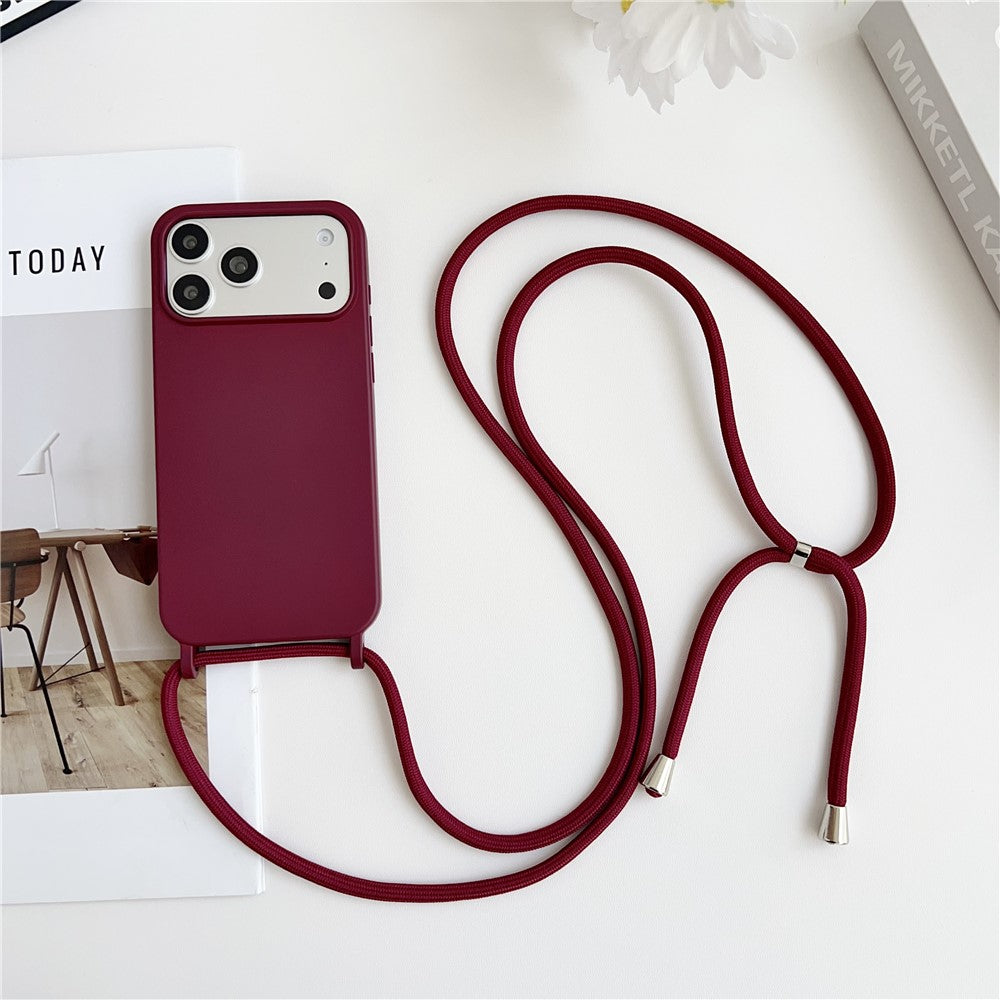 iPhone 18/17 Pro Liquid Silicone Case with Crossbody Lanyard