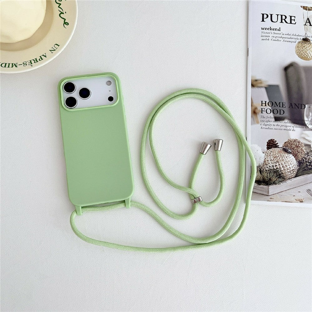 For iPhone 18 Pro Max / 17 Pro Max Case Liquid Silicone Protective Phone Cover with Crossbody Lanyard