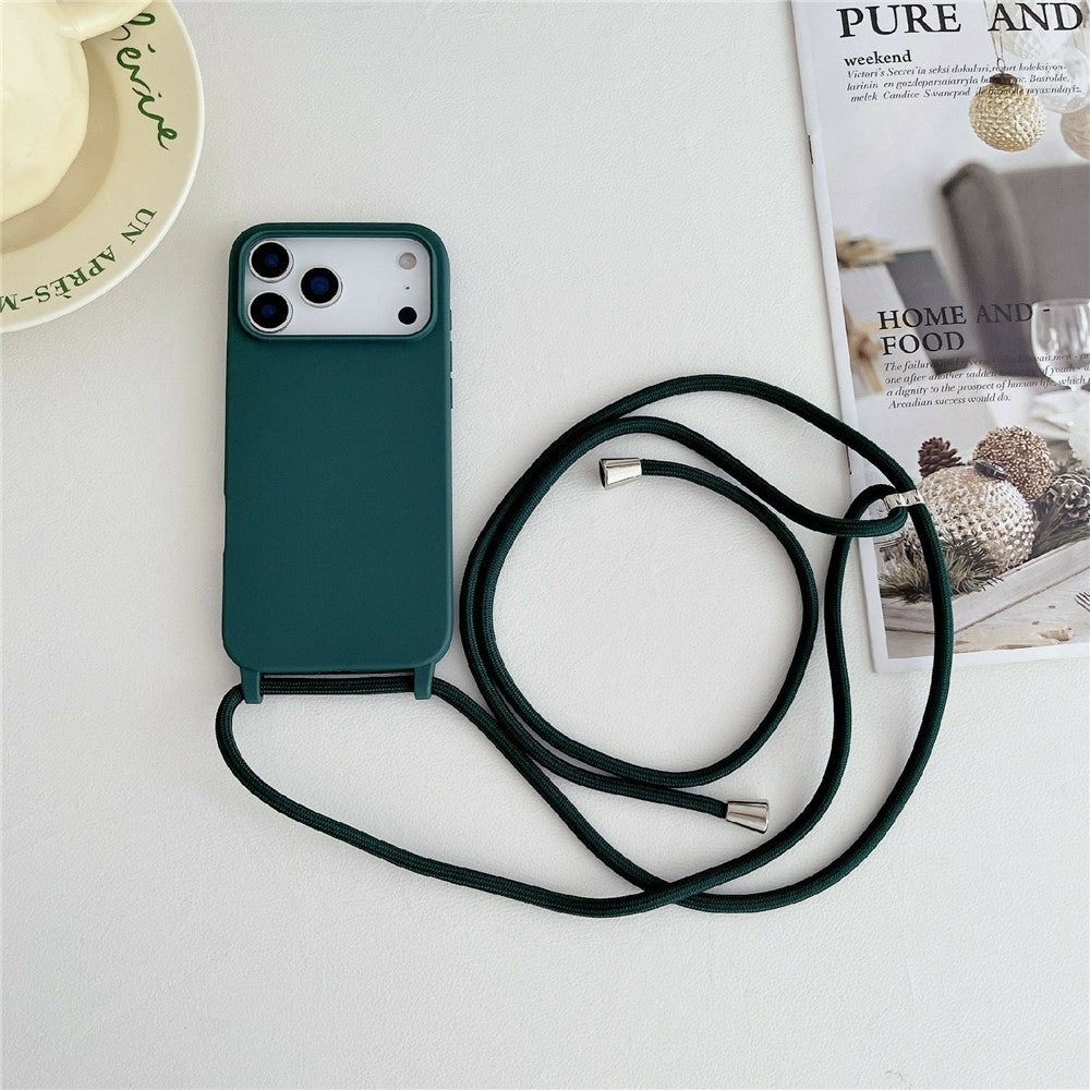 iPhone 18/17 Pro Max Liquid Silicone Case with Crossbody Lanyard