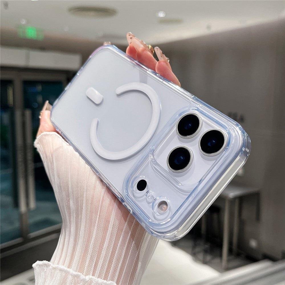 For iPhone 17 Pro Magnetic Clear Case PC +TPU Hybrid Phone Cover Compatible with MagSafe
