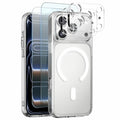 NORTHJO 5 in 1 Set for iPhone 17 Pro Magnetic Case PC + TPU Phone Cover with 2 Front Screen Protector + 2 Lens Film