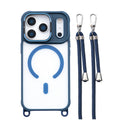 For iPhone 17 Pro Max Case Compatible with MagSafe PC TPU Phone Cover with Adjustable Lanyard / Camera Frame Kickstand
