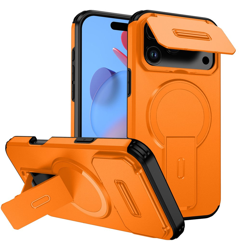 For iPhone 18 Pro Max / 17 Pro Max Case Kickstand Camera Slider PC + TPU Phone Cover Compatible with MagSafe