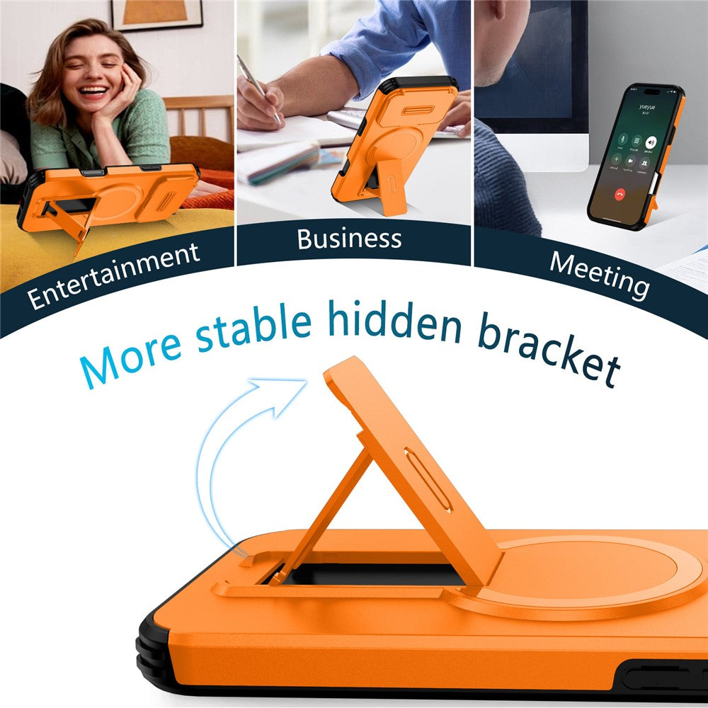 For iPhone 18 Pro Max / 17 Pro Max Case Kickstand Camera Slider PC + TPU Phone Cover Compatible with MagSafe