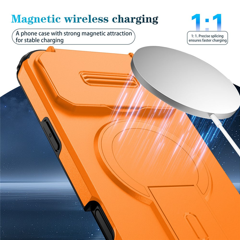 For iPhone 18 Pro Max / 17 Pro Max Case Kickstand Camera Slider PC + TPU Phone Cover Compatible with MagSafe