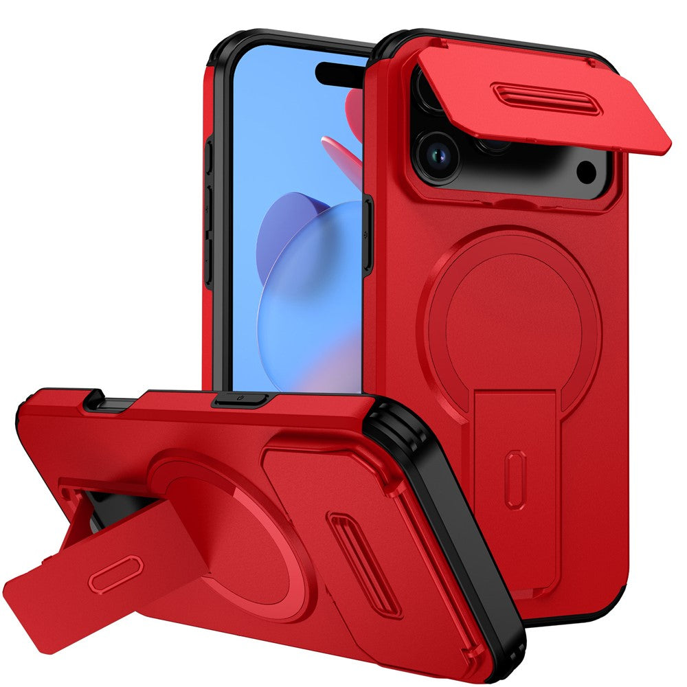 For iPhone 18 Pro Max / 17 Pro Max Case Kickstand Camera Slider PC + TPU Phone Cover Compatible with MagSafe