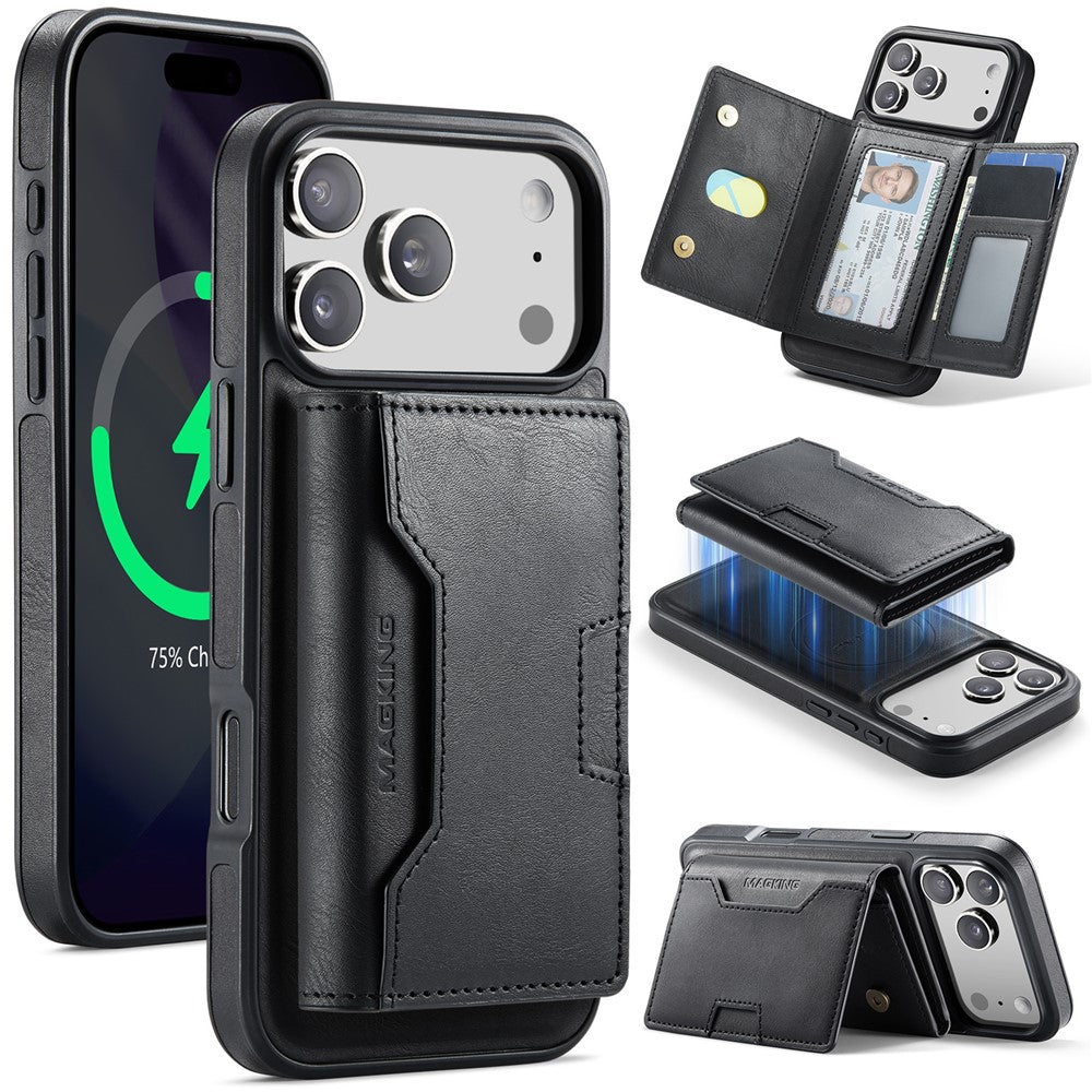 MAGKING K4 Series For iPhone 18 Pro Max / 17 Pro Max Case Compatible with MagSafe Detachable Wallet PU TPU PC Phone Cover