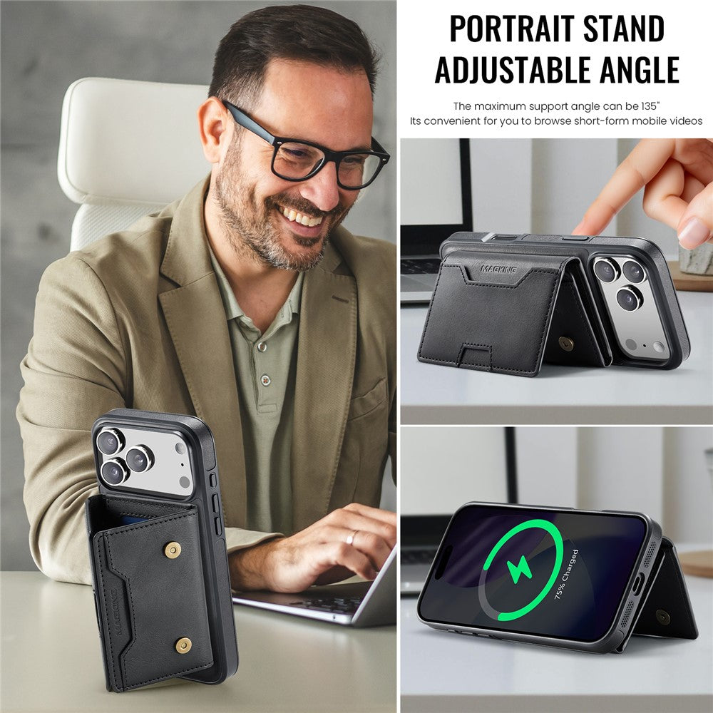 MAGKING K4 Series For iPhone 18 Pro Max / 17 Pro Max Case Compatible with MagSafe Detachable Wallet PU TPU PC Phone Cover
