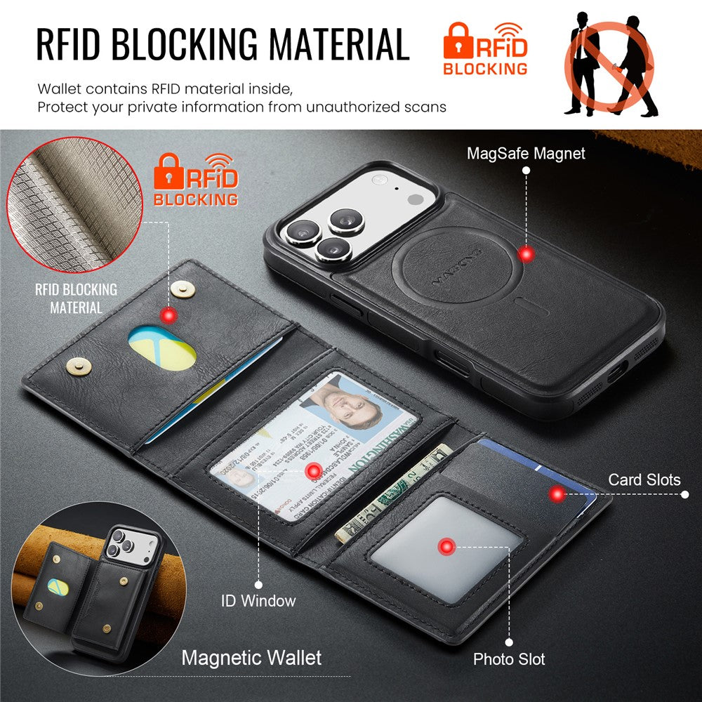 MAGKING K4 Series For iPhone 18 Pro Max / 17 Pro Max Case Compatible with MagSafe Detachable Wallet PU TPU PC Phone Cover