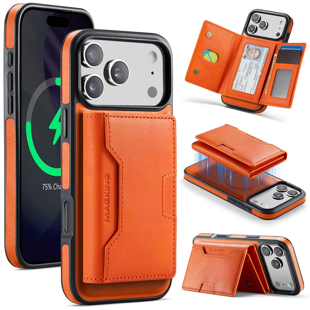 MAGKING K4 Series For iPhone 18 Pro Max / 17 Pro Max Case Compatible with MagSafe Detachable Wallet PU TPU PC Phone Cover