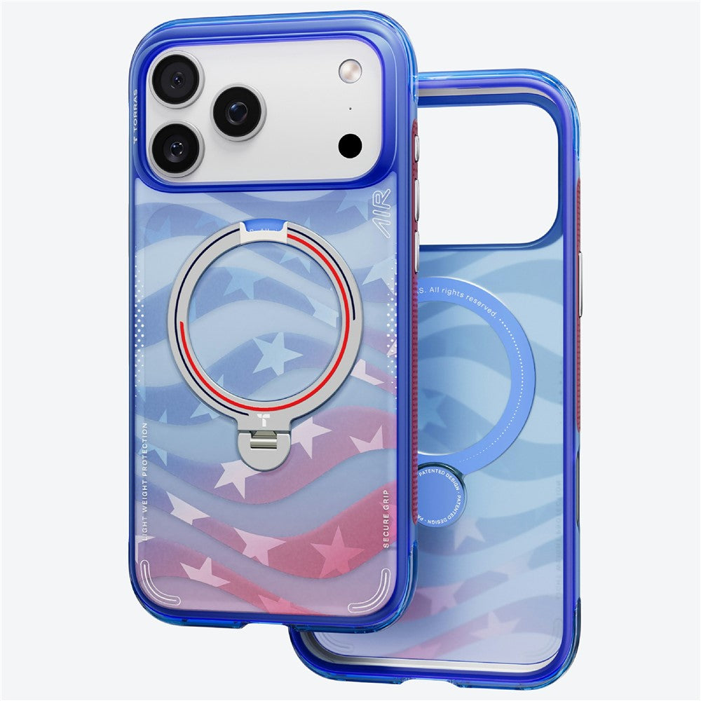 TORRAS Ostand Q3 Air for iPhone 17 Pro Max Magnetic Case 360° Rotating Kickstand Shockproof Cover, Football Team Limited Edition