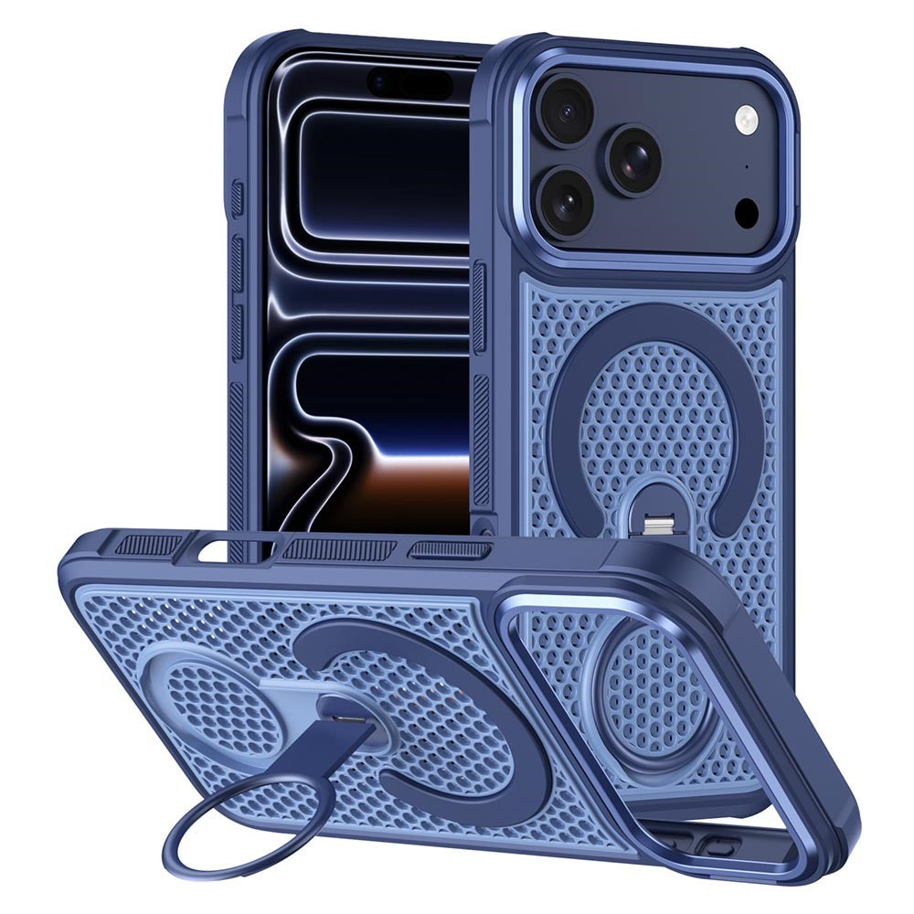 iPhone 17 Pro Max Honeycomb Case with 360° Ring Kickstand