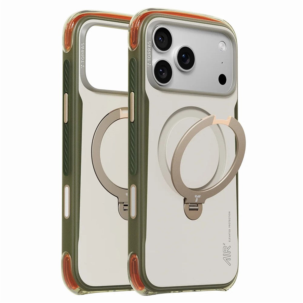 TORRAS Ostand Q3 Air Pro Series for iPhone 17 Pro Magnetic Case Rotating Kickstand Shockproof PC + TPU Phone Cover