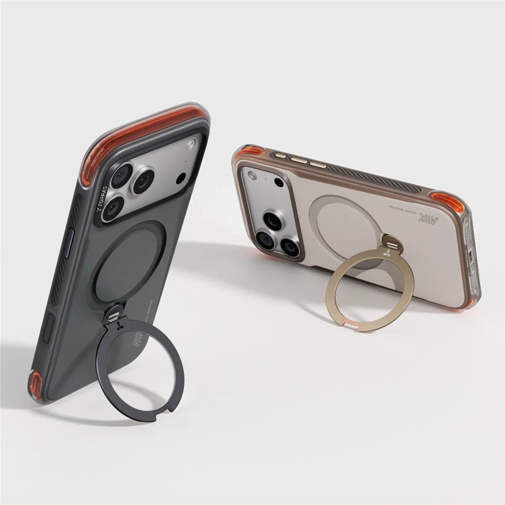 TORRAS Ostand Q3 Air Pro Series for iPhone 17 Pro Magnetic Case Rotating Kickstand Shockproof PC + TPU Phone Cover