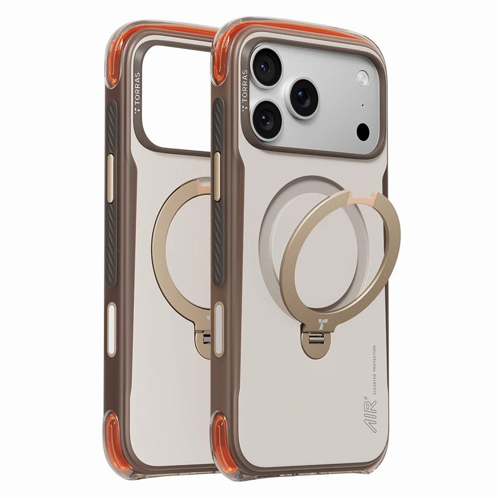 TORRAS Ostand Q3 Air Pro Series for iPhone 17 Pro Magnetic Case Rotating Kickstand Shockproof PC + TPU Phone Cover
