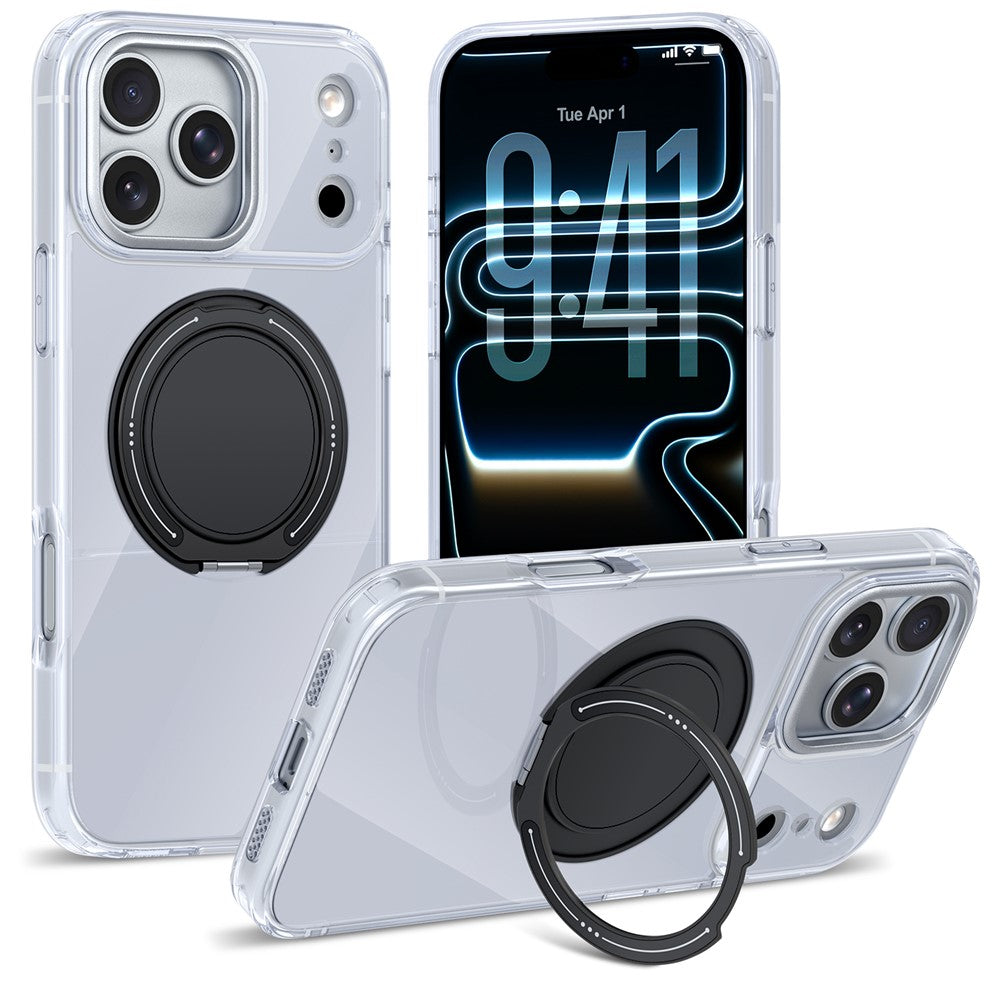 iPhone 17 Pro Max Case with Rotating Ring Holder Kickstand