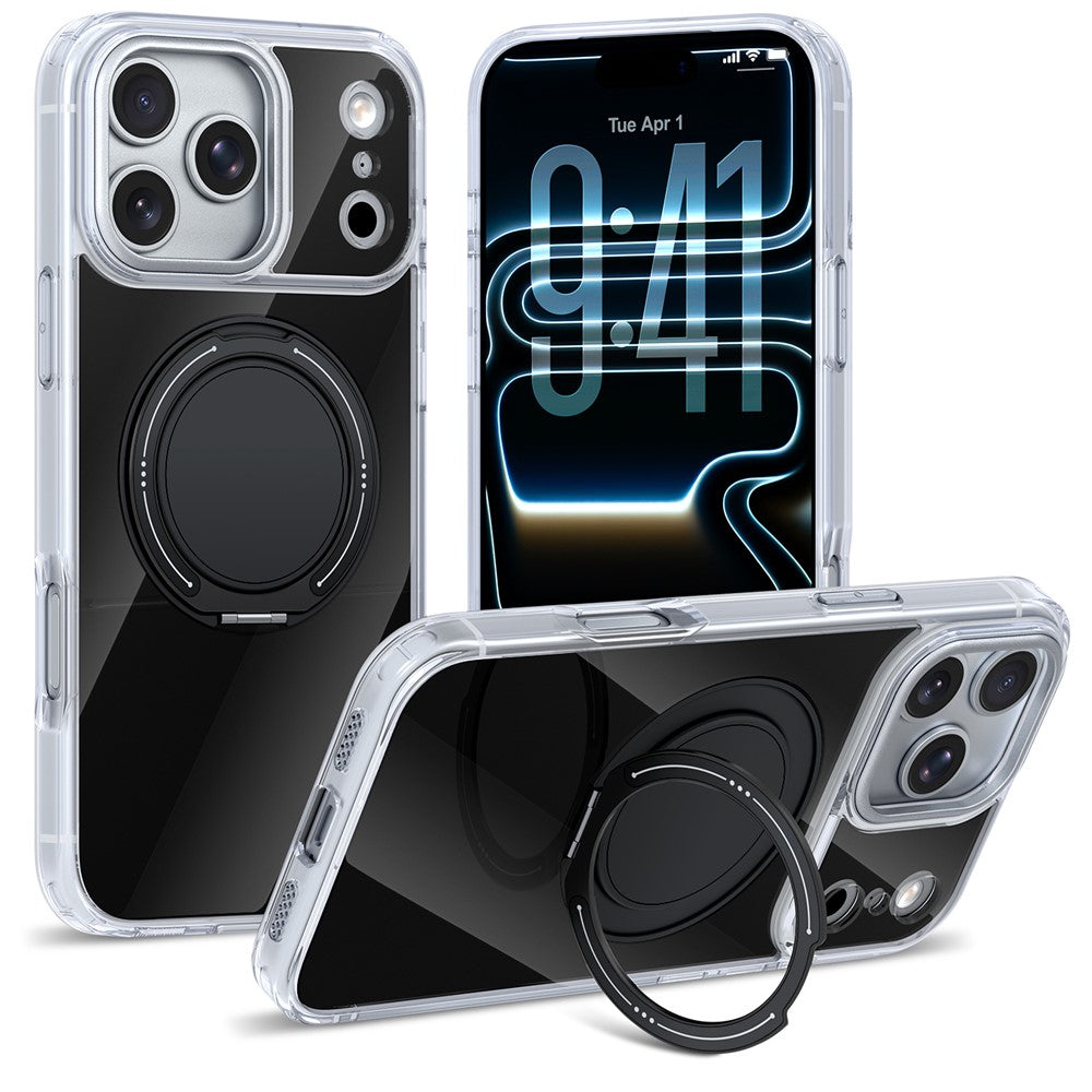 iPhone 17 Pro Max Case with Rotating Ring Holder Kickstand