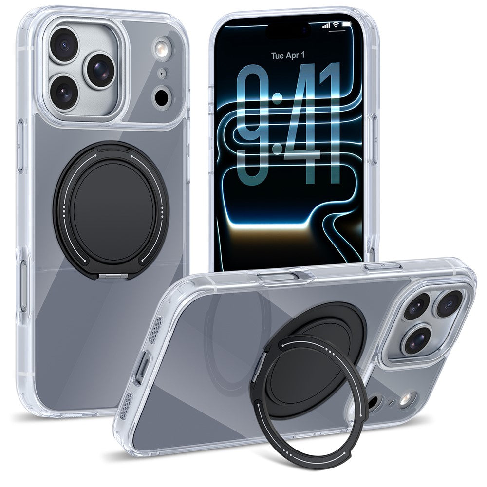 iPhone 17 Pro Max Case with Rotating Ring Holder Kickstand