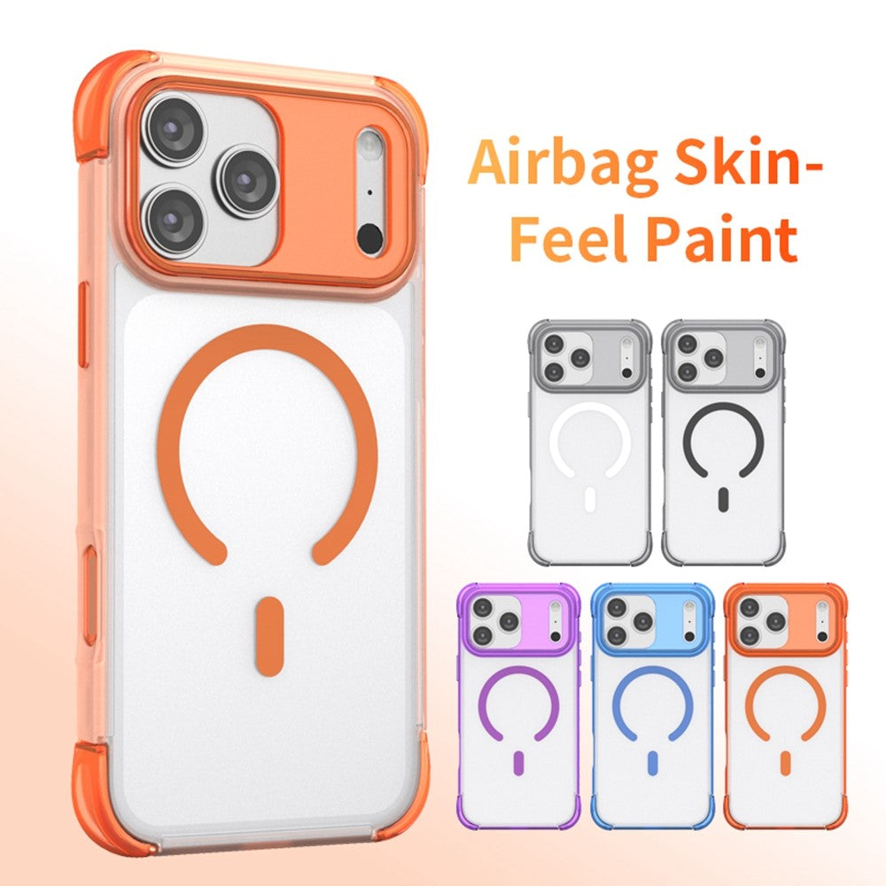 For iPhone 18 Pro Max / 17 Pro Max Magnetic Case Skin-touch PC + TPU Airbag Protection Phone Cover