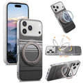 For iPhone 17 Pro Case Magnetic Kickstand PU Leather + PC + TPU Gradient Phone Cover